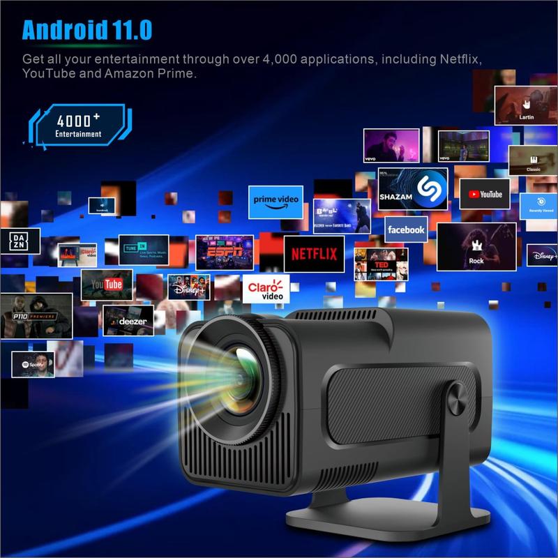 Mini Proiettore Portatile Ear&Ear HY320: 1080p 4K, WiFi 6, Bluetooth 5.0, Android 11, Correzione Automatica
