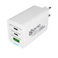 Caricabatterie Prio da 65W con tecnologia GaN, PD 3.0, PPS, QC 3.0 - 2 porte USB-C, 1 porta USB-A - Bianco