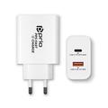 Caricabatterie da parete Prio Fast Charge - 65W PD USB-C, QC3.0 USB-A - Bianco