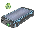 Power Bank / Batteria Solare Rresistente Agli Spruzzi - 20000mAh - Verde