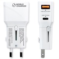 Baseus JY-302PD Global Travel Adapter - USB-C, USB - EU/UK/US/AU/CN