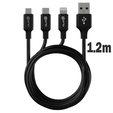 Dux Ducis K-ONE microUSB, Lightning, USB-C Cable - 2.4A, 1.2m