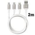 Dux Ducis K-ONE microUSB, Lightning, USB-C Cable - 2.4A, 1.2m