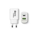 Prio PWC-1204 Caricatore rapido da parete - 25W PD USB-C, 18W QC3.0 USB-A - Bianco