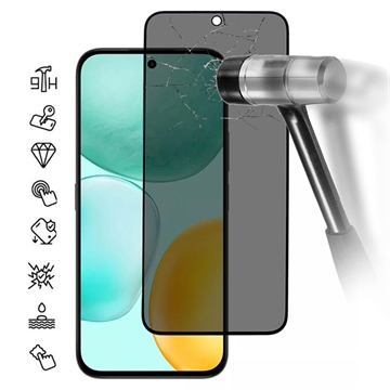 Proteggi Schermo in Vetro Temperato a Copertura Totale Privacy per Honor X6c - Bordo Nero
