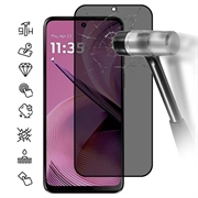 Proteggi Schermo in Vetro Temperato a Copertura Totale Privacy per Motorola Moto G55 - Bordo Nero