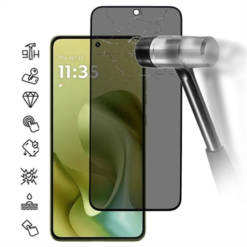 Proteggi Schermo in Vetro Temperato a Copertura Totale Privacy per Motorola Moto G86/G86 Power - Bordo Nero