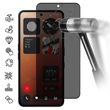 Salvaschermo in Vetro Temperato a Copertura Totale Privacy per Nothing Phone (3a)/(3a) Pro - Bordo Nero