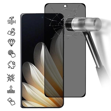 Salvaschermo in Vetro Temperato a Copertura Totale Privacy per Oppo Find N5 - Bordo Nero