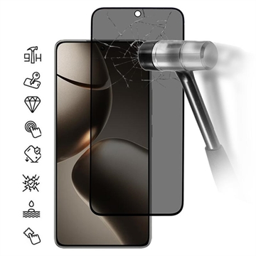 Proteggi Schermo in Vetro Temperato a Copertura Totale Privacy per Xiaomi 15T/15T Pro - Bordo Nero