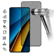 Proteggi Schermo in Vetro Temperato a Copertura Totale Privacy per Xiaomi Poco X6 Pro - Bordo Nero