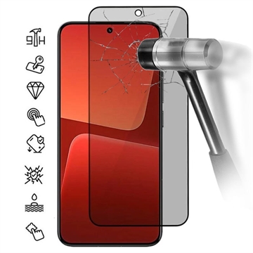 Proteggi Schermo in Vetro Temperato a Copertura Totale Privacy per Xiaomi Redmi K70 Ultra - Bordo Nero