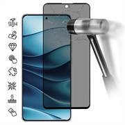 Salvaschermo in Vetro Temperato a Copertura Totale Privacy per Xiaomi Redmi Note 14 4G/5G - Bordo Nero