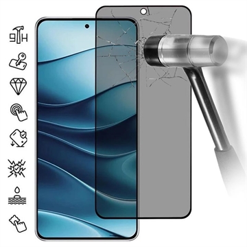 Proteggi Schermo in Vetro Temperato a Copertura Totale Privacy per Xiaomi Redmi Note 14 - Bordo Nero