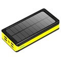 Power Bank Solare/Caricabatterie Wireless Resistente all'Acqua - 20000mAh - Nero