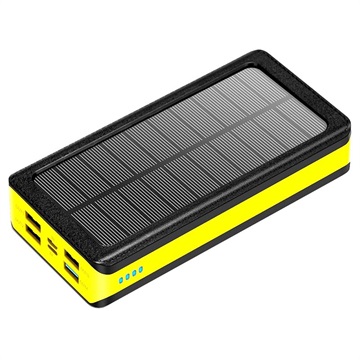 Power Bank Solare/Caricabatterie Wireless Resistente all\'Acqua - 20000mAh - Nero
