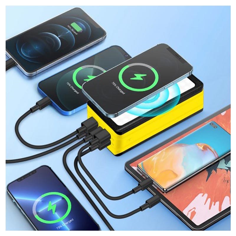 VARTA Power Bank Wireless 2 In 1 – 20000 MAh – Carica Senza Fili 10W E Via Cavo USB C PD 20W – 4 Dispositivi