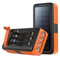 Psooo PS-618 30000mAh Banca di energia solare con manovella - Arancione / Nero
