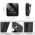 Microfono lavalier wireless doppio Puluz PU647B con ricevitore Lightning - 2 pezzi - Nero