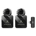 Microfono lavalier wireless doppio Puluz PU647B con ricevitore Lightning - 2 pezzi - Nero