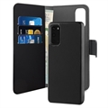 Custodia a Portafoglio Magnetica Puro 2-in-1 per Samsung Galaxy S20 - (Confezione aperta - Condizone ottimo) - Nera
