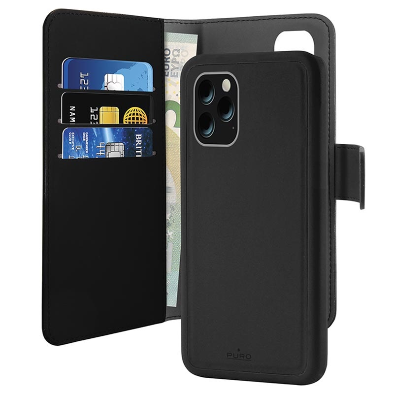 Puro 2-in-1 Magnetic iPhone 11 Pro Max Wallet Case - Black