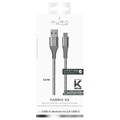 Cavo Charge & Sync USB-A / USB-C Puro Fabric K2 - 1.2m - Grigio Siderale