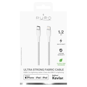Cavo USB-C / Lightning ultraresistente in tessuto Puro - 1.2m, 20W - Bianco