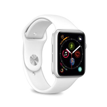 Apple Watch Series 10/9/8/SE (2022)/7/SE/6/5/4/3/2/1 Puro Icon Cinturino in silicone - 42mm/41mm/40mm/38mm - Bianco
