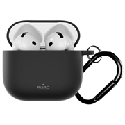 Custodia in silicone Puro Icon per AirPods 4/AirPods 5 con moschettone