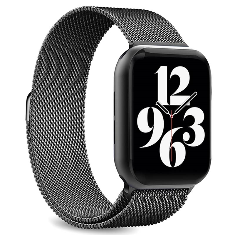 Cinghia Puro Milanese per Apple Watch Series 7/SE/6/5/4/3/2/1 -  41mm/40mm/38mm - Nera