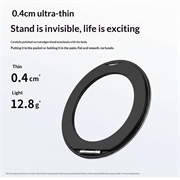 Supporto magnetico ad anello pieghevole ultrasottile Q11 - Nero