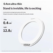 Supporto magnetico ad anello pieghevole ultrasottile Q11 - Bianco