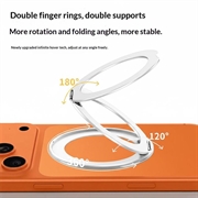Supporto magnetico ad anello pieghevole ultrasottile Q11 - Bianco