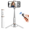 Bastone selfie e treppiede estensibile Q12 con telecomando Bluetooth - Bianco