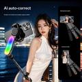 Q34 AI stabilizzatore gimbal per selfie stick con funzione anti-vibrazioni e luce di bellezza RGB - Nero