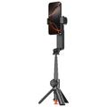 Q34 AI stabilizzatore gimbal per selfie stick con funzione anti-vibrazioni e luce di bellezza RGB - Nero