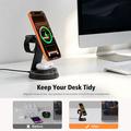 Supporto di ricarica wireless magnetico 3 in 1 Q36 - Nero