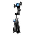 Q37 Stabilizzatore con gimbal AI e bastone per selfie con luce di bellezza RGB - Nero