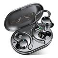 Auricolari wireless Q38 Sports con gancio auricolare - Nero