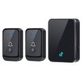 Set campanello wireless Q502 con 2 trasmettitori e 1 ricevitore - Nero