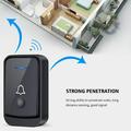 Set campanello wireless Q502 con 2 trasmettitori e 1 ricevitore - Nero