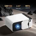 Proiettore Android Q6 720P con WiFi 6, HDMI/USB/AV - Bianco