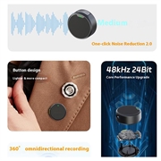 Microfono wireless a clip magnetico Q8 con ricevitore USB-C - 2 pezzi. - Nero