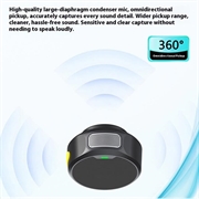 Microfono wireless a clip magnetico Q8 con ricevitore USB-C - 2 pezzi. - Nero