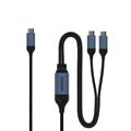 QGEEM CC0082 Cavo intrecciato da USB-C a doppia porta USB-C con ricarica rapida - 140W, 1.2m - Nero