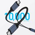QGEEM CC0082 Cavo intrecciato da USB-C a doppia porta USB-C con ricarica rapida - 140W, 1.2m - Nero