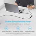 QGEEM CC0082 Cavo intrecciato da USB-C a doppia porta USB-C con ricarica rapida - 140W, 1.2m - Nero