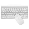 Set mini tastiera e mouse wireless QH-001 a 2.4GHz - Layout americano - Argento