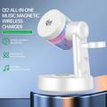 Stazione di ricarica wireless magnetica QI2.2 25W con altoparlante Bluetooth e RGB - Bianco